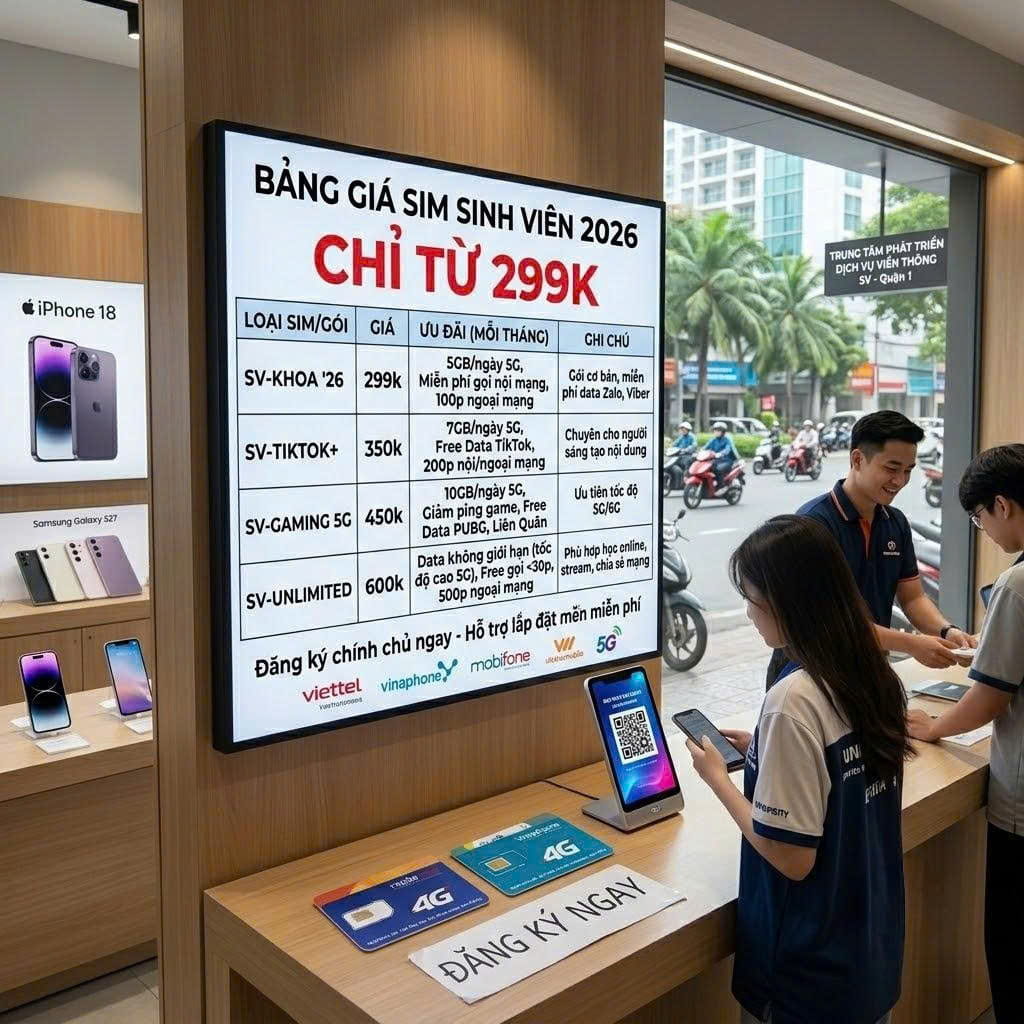 Bảng giá sim sinh viên tại Tứ Uyên 