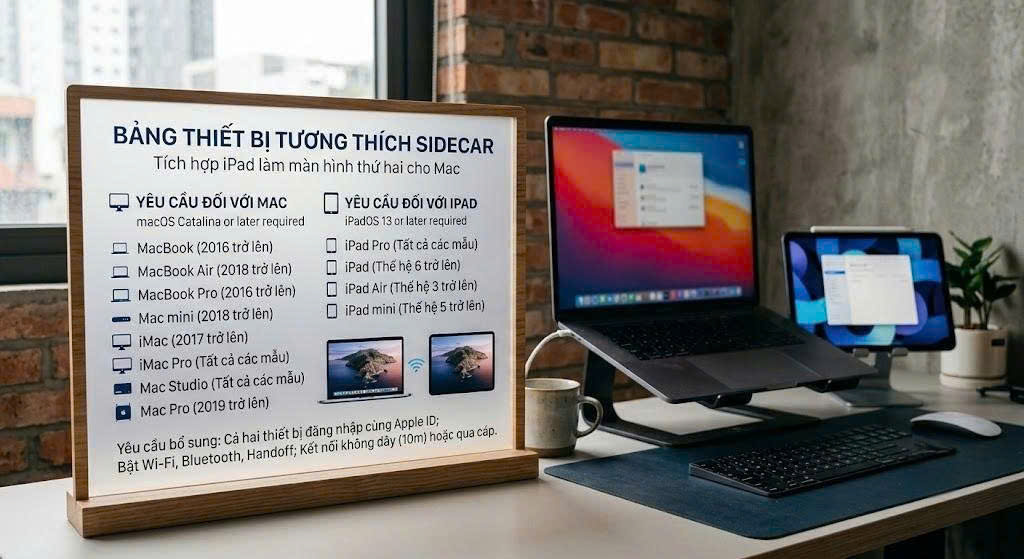 Bảng thiết bị tương thích Sidecar