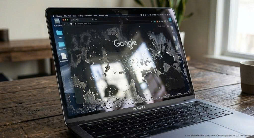 Màn hình MacBook bị bong lớp chống lóa loang lổ