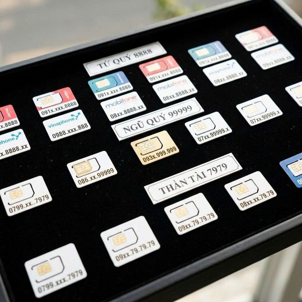 bộ sưu tập SIM Tứ Quý 8888, Ngũ Quý 99999, Thần Tài 7979