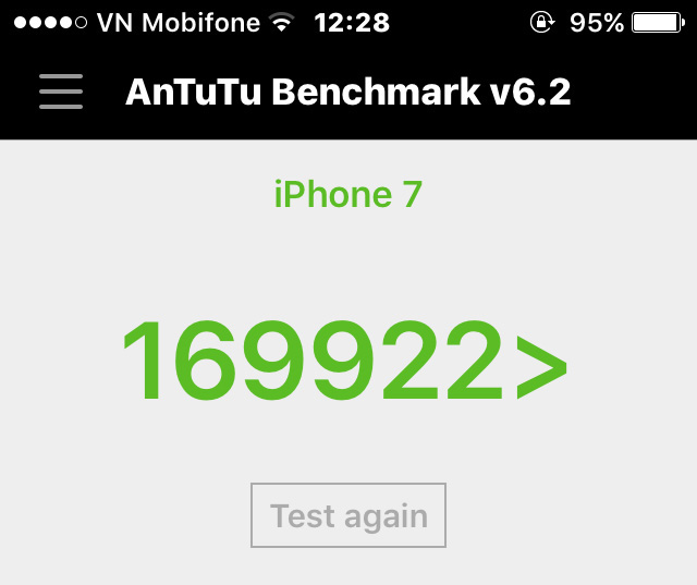 Điểm AnTuTu Benchmark của iphone 7